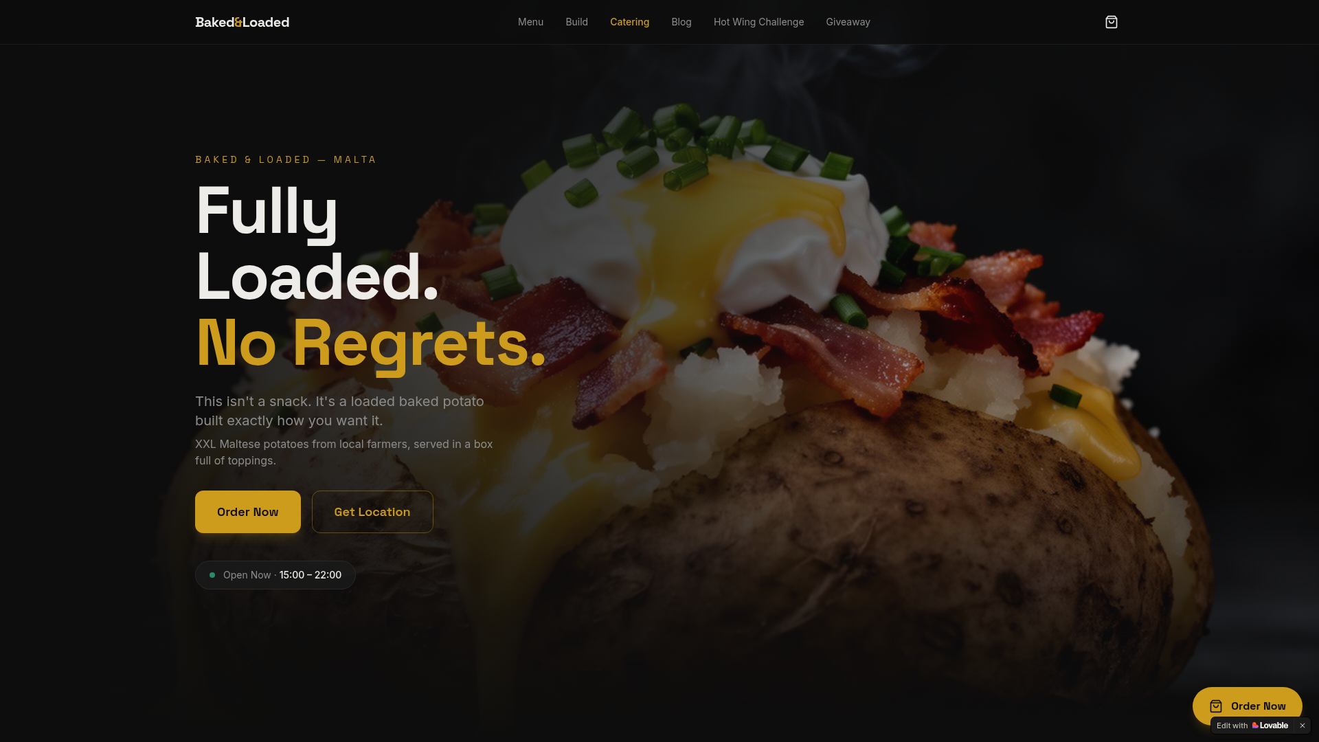 Baked & Loaded website — homepage designed by LabMedia